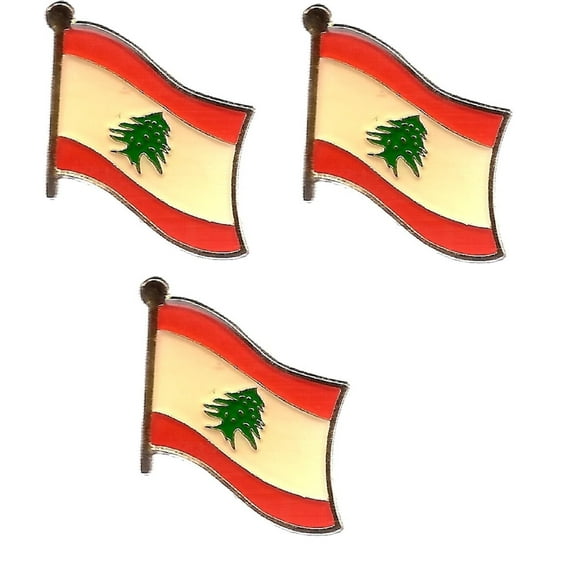 Lebanon Flag Lapel Pins, Pack of 3