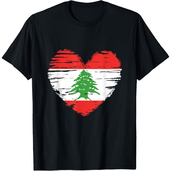 Lebanon Heart Lebanese Flag Lebanese Pride T-Shirt