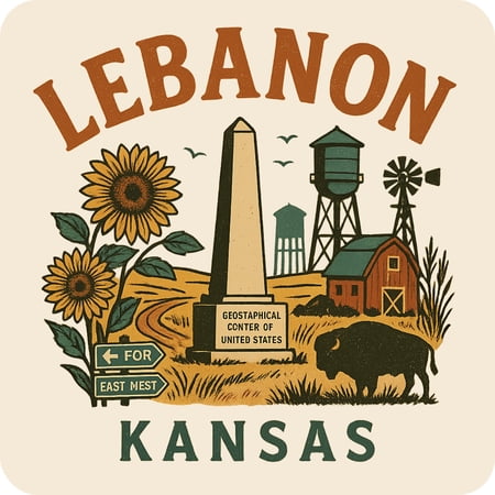 Lebanon Kansas Keepsakes Souvenir Vinyl Sticker – Destination Travel Keepsake Collectible (3-Inches Wide)