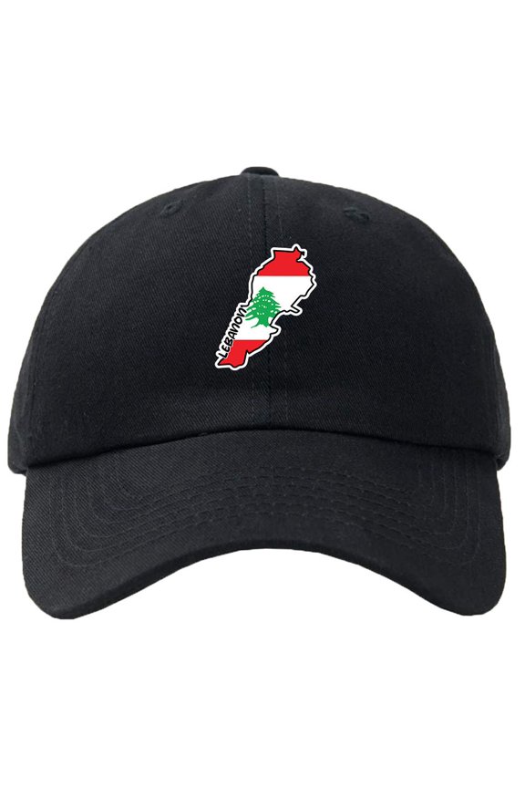 Lebanon Map Flag Baseball Cap Hat Hook & Loop Closure - Personalize it!