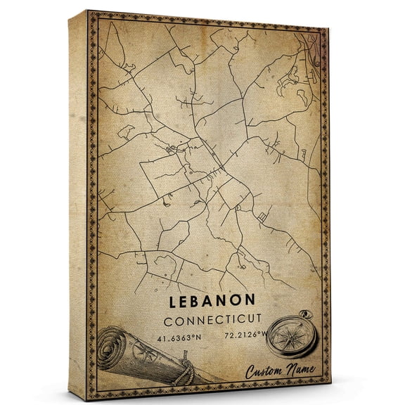 Lebanon Map Poster, Connecticut Map Art Poster, Canvas, Lebanon Map City vintage Poster, Street Map Artwork Poster, Lebanon Map Canvas - 89AZ776