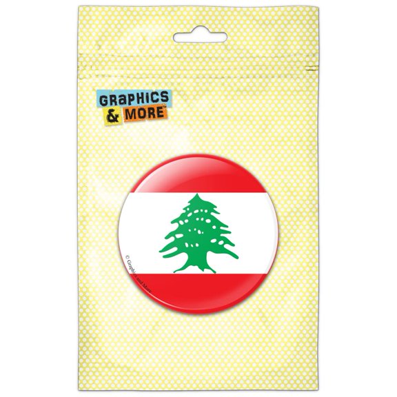 Lebanon National Country Flag Pinback Button Pin Badge