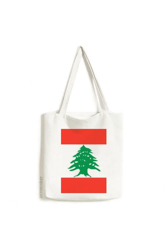 Lebanon National Flag Asia Country Tote Canvas Bag Shopping Satchel Casual Handbag