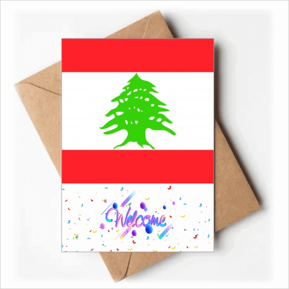 Lebanon National Flag Asia Country Back Greeting Cards