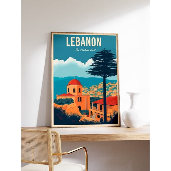 Lebanon Travel Vintage Middle East Wall Art, Unframed Paper Print