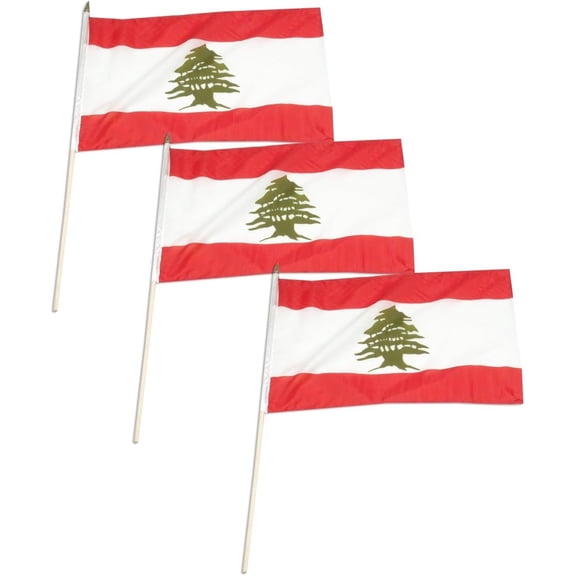 Lebanon flag 12 x 18 inch - 3 PK