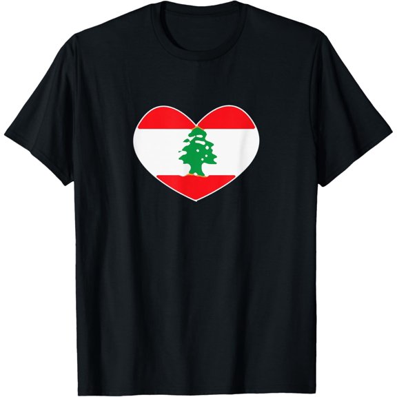 Lebanon tshirt heart lebanese flag T-Shirt