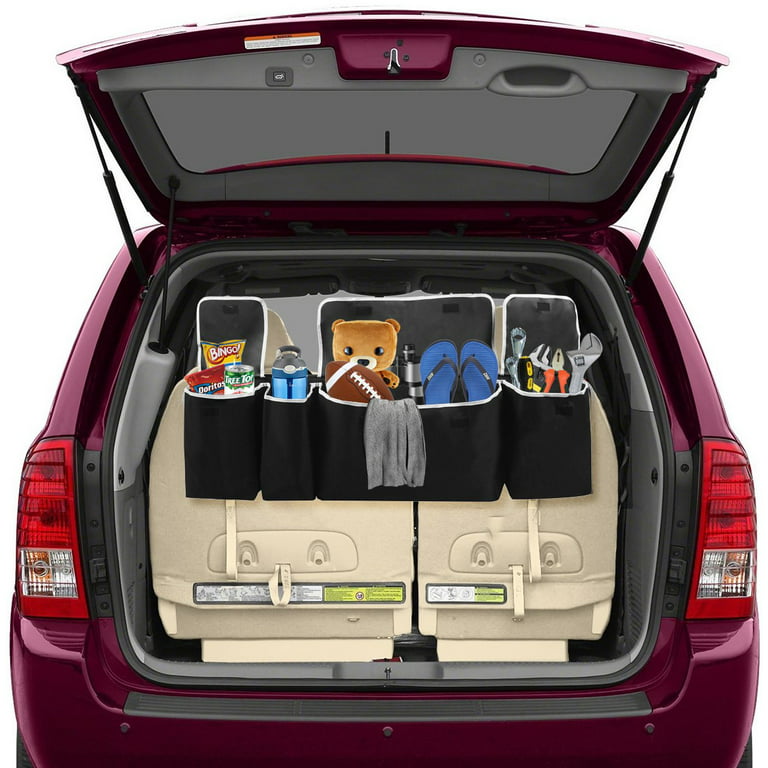 Lebogner 4 Pocket Backseat/Trunk Organizer Auto Interior, Trunk Organizer,  Backseat Organizer with Lids, Car Organizer, Multipurpose Cargo Accessories  Organizer, Back Seat Storage Organizer 