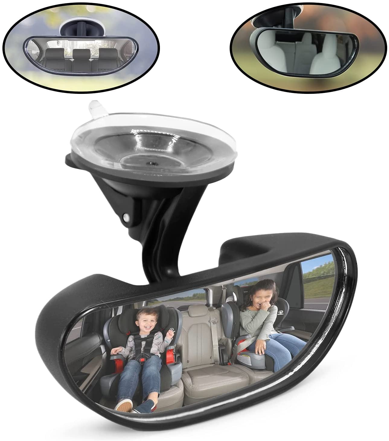 Salior Car Mirror for Baby,HD 360°Suction Cup and Clip Fixing Baby Car  Mirror