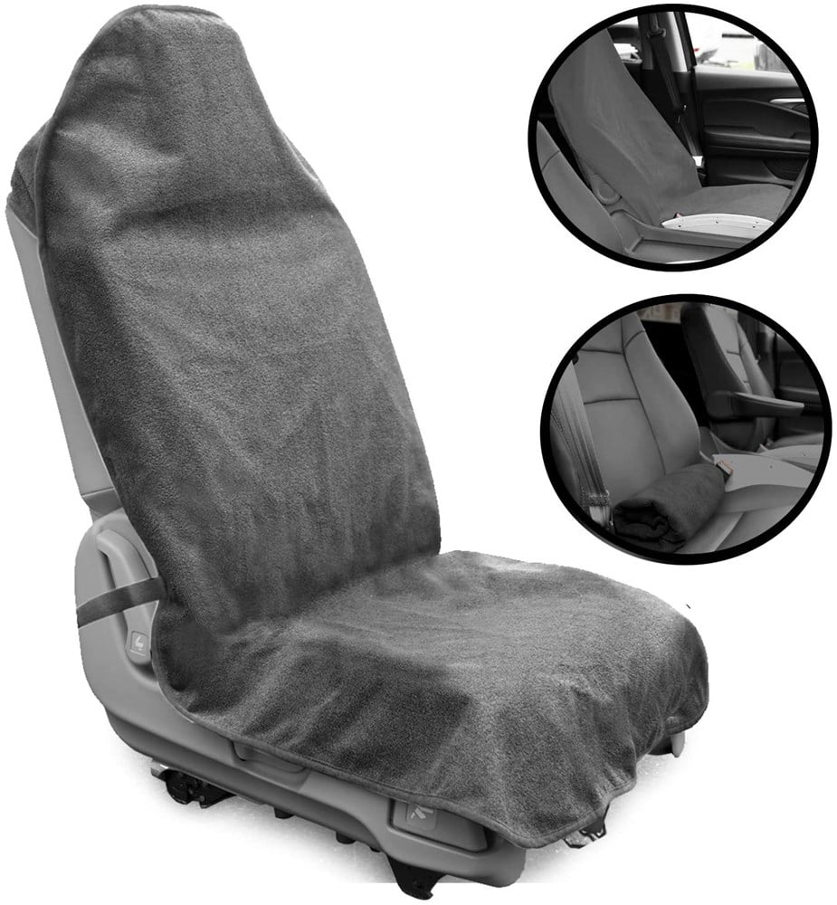 Lebogner Waterproof Sweat Towel Car Seat Cover for Post Gym Workout Running Swimming Beach and Hiking Universal Fit Anti Slip Bucket Seat Protector for Cars SUVs Trucks Machine Washable Grey Walmart.c...