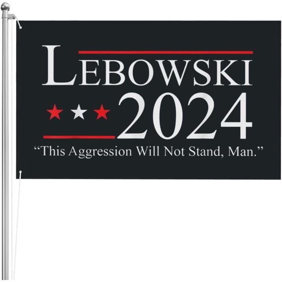 Lebowski Political Election Vote 2024 Flag Vote Lebowski For 2024 Premium Double Sided Flag 3x5 Ft 3 Ply Polyester Banner With Brass Grommets