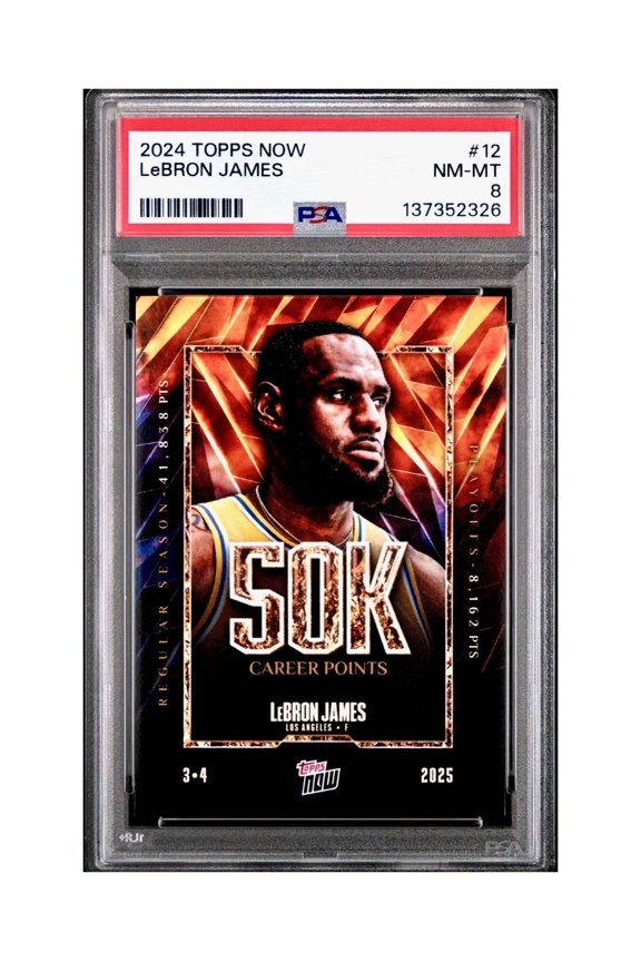 Lebron James 2024 Topps Now 50k Career Points #12 Card PSA 8 NM-MT