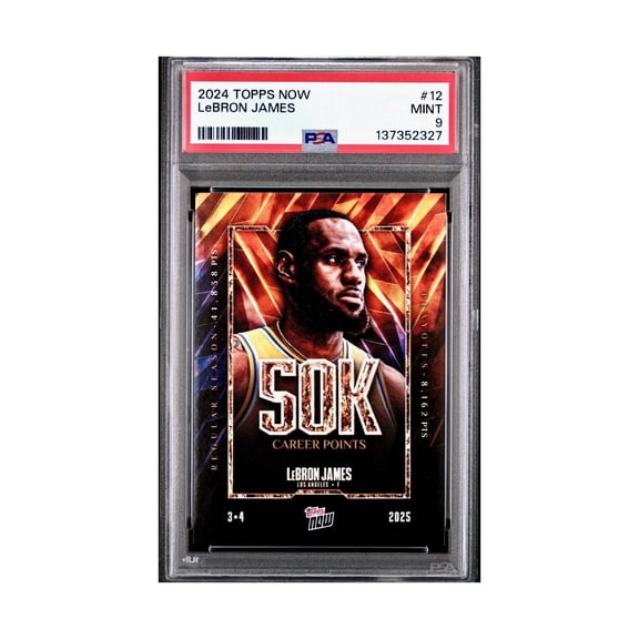 Lebron James 2024 Topps Now 50k Career Points #12 Card PSA 9 Mint