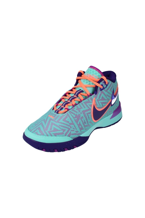 Lebron NXXT Genisus Basketball Shoes HF0712-300, Hyper Turquoise/Court Purple/Bright Mango/Vivid Purple Size 8