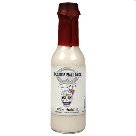 Leche Diablesa White Hot Sauce Coconut Lime Cooper's Small Batch 5 Oz Bottle
