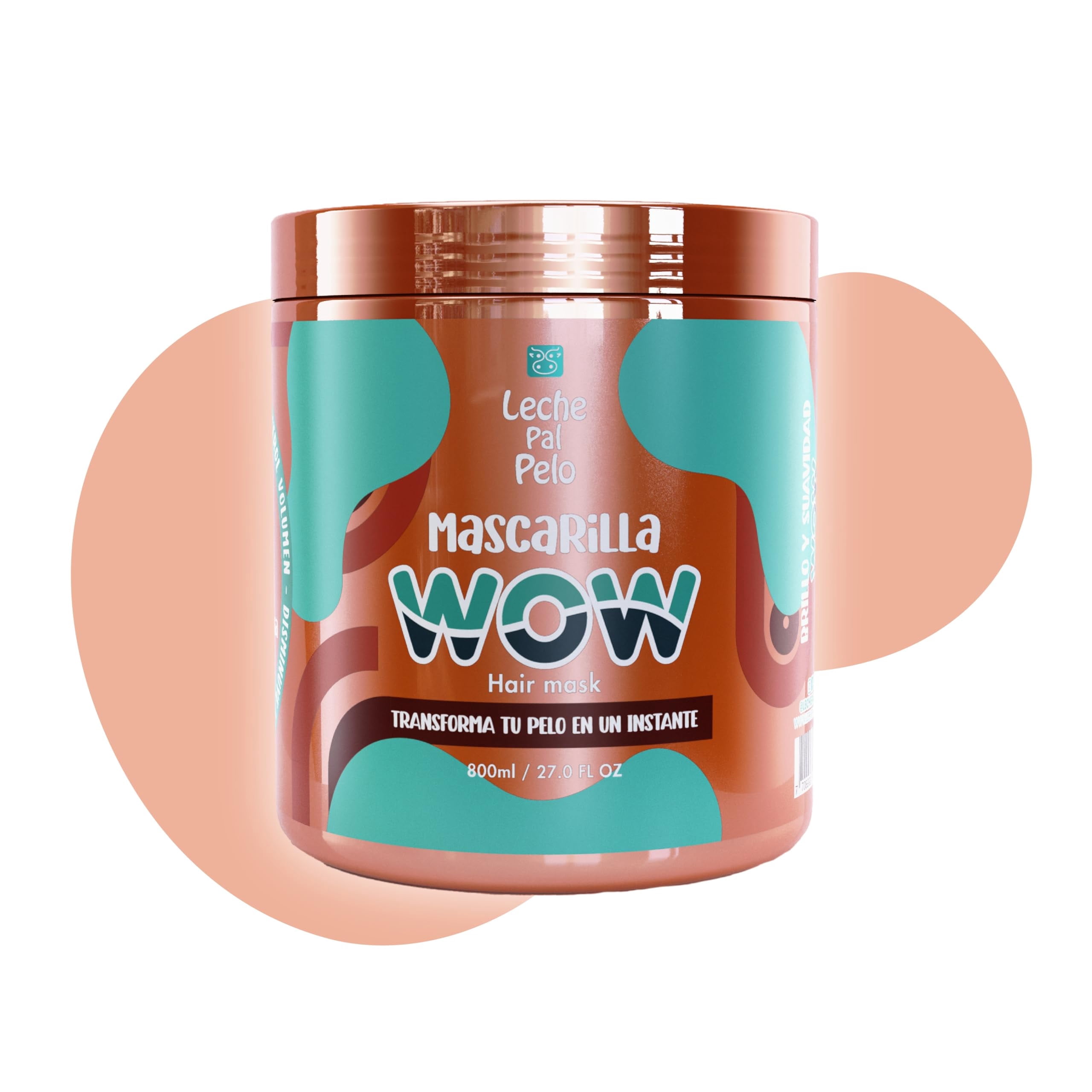Leche Pal Pelo WOW Deep Conditioning Hair Mask with Collagen - Intensive Repair for Frizz Control, Smooth & Shiny Hair, 27 fl. oz