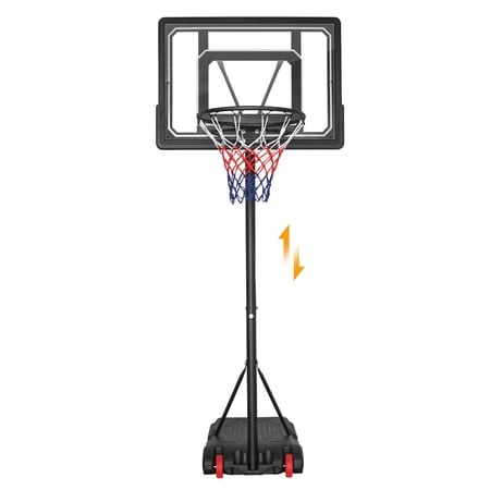 Lecheng 33" Portable Basketball Hoop Goal with 5 - 7 Ft. Height Adjustable for Outdoor Indoor Court