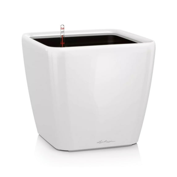 Lechuza USA 9" White Quadro Premium Planter with Water Reservoir