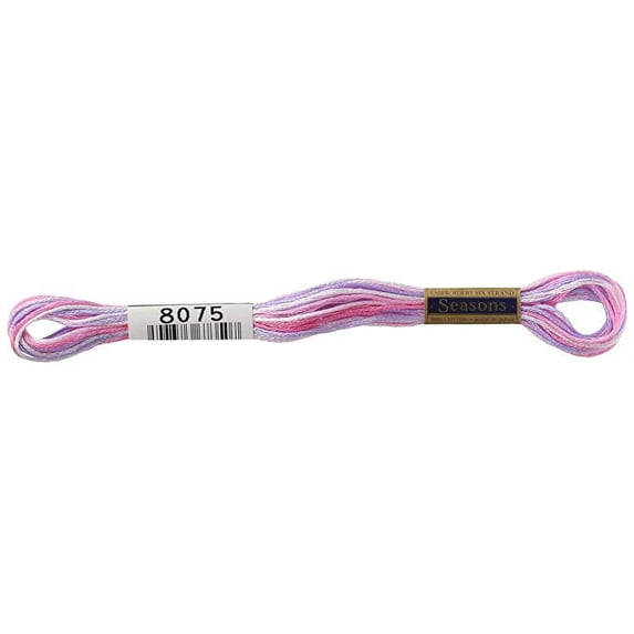 Lecien Japan SE80-8075 Cosmo Seasons Variegated Embroidery Floss, Lavenders/Pinks