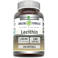 thumbnail image 1 of Amazing Formulas Lecithin 1200mg High Potency 240 Softgels Supplement | Non-GMO | Gluten Free, 1 of 6