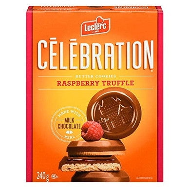 Leclerc Celebration Raspberry Truffle Cookies, 240g/8.5 oz.,{Imported from Canada}