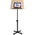 thumbnail image 1 of Lectern Podium Stand, Height Adjustable Laptop Table, Portable Presentation Standing Tilting Desktop with Edge Stopper for Classroom/Office & Church (Brown), 1 of 9