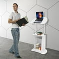 thumbnail image 1 of Lectern Podium Stand, Portable Presentation Stand with 0-90° Adjustable Angle, Mobile Height Adjustable Church Classroom Lecture,  Multi-Function Reading or Laptop Desk with Wheels White, 1 of 27