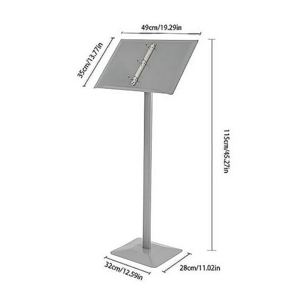 Lectern Stand with Catalogue Browser Brochure Portable Lectern Stand Floor Stand Menu Stand Presentation Stand Aluminum Alloy for Placing Menu Beverage Lists Ads Restaurants (Slive