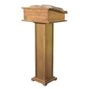 Lectern With Shelf, Hardwood Maple With Pecan Finish