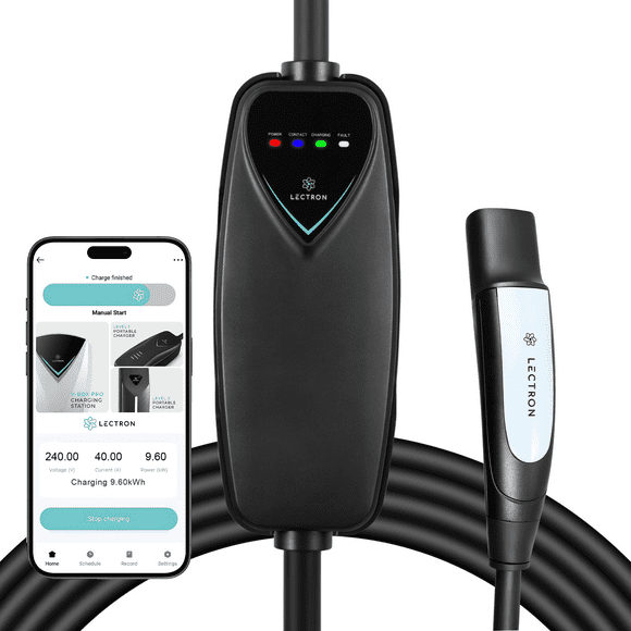 Lectron Level 2 Tesla Charger (WiFi Version) - 240V, 40 Amp, NEMA 14-50 Plug, 16 ft Extension Cord - Portable Electric Car Charger for Tesla - Compatible with All Tesla Models 3/Y/S/X