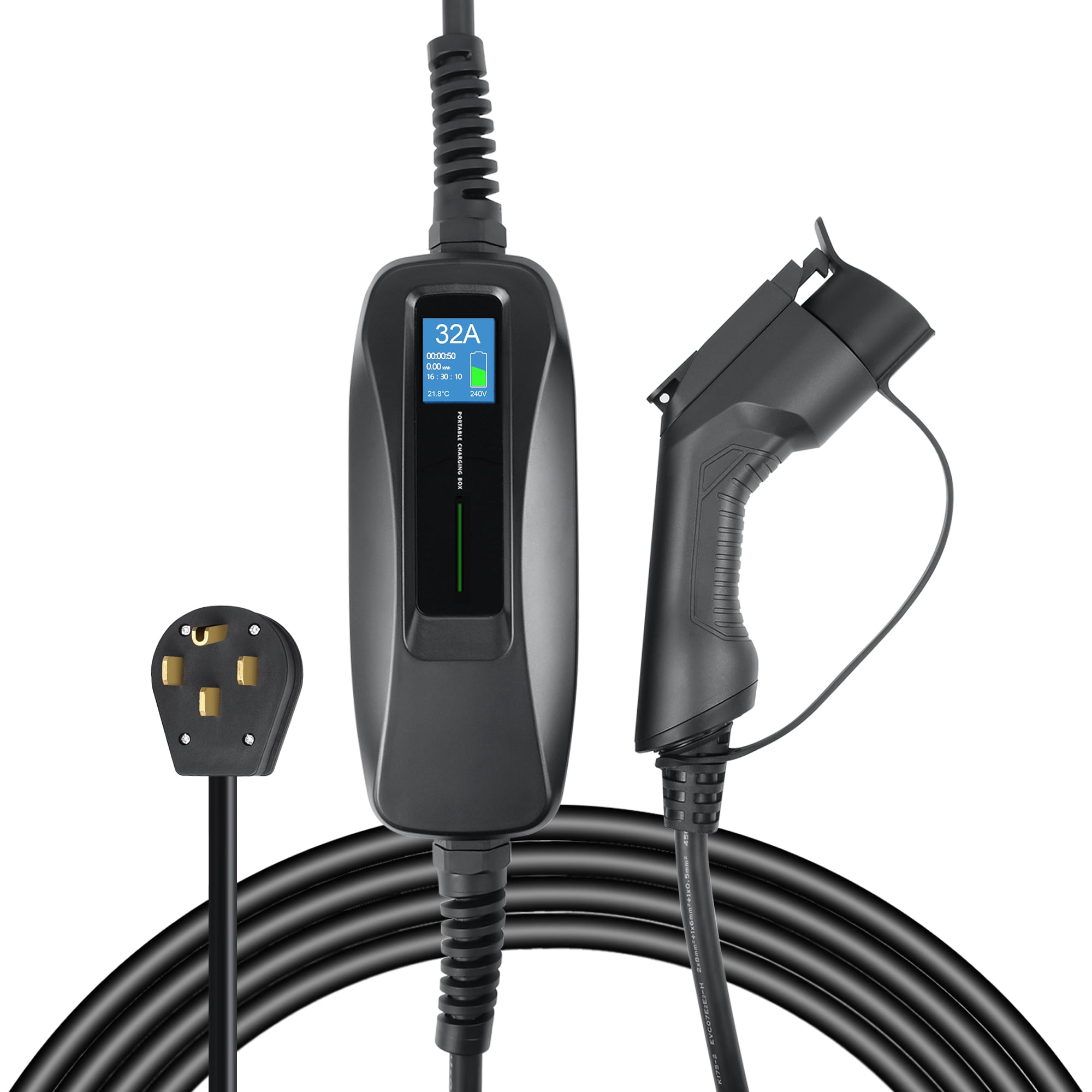 VEVOR Portable EV Charger EV Car Charging Cable 32 Amp Level 2 NEMA 14-50  25FT Model WB-SP2-AC2.0