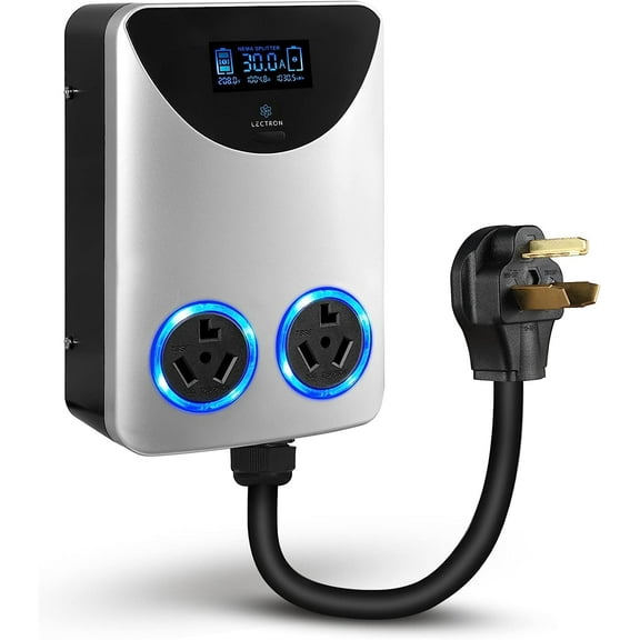 Lectron NEMA Socket Splitter - Power Your EV Charger and High-Powered Appliance from The Same Outlet (NEMA 10-30 to NEMA 10-30 / NEMA 10-30 Splitter)
