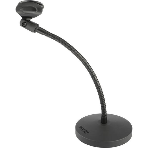 Lectronify 12″ Flexible Gooseneck Desktop Mic Stand with Weighted Base, Steel, Mic Clip & 3/8‑5/8″ Adapter