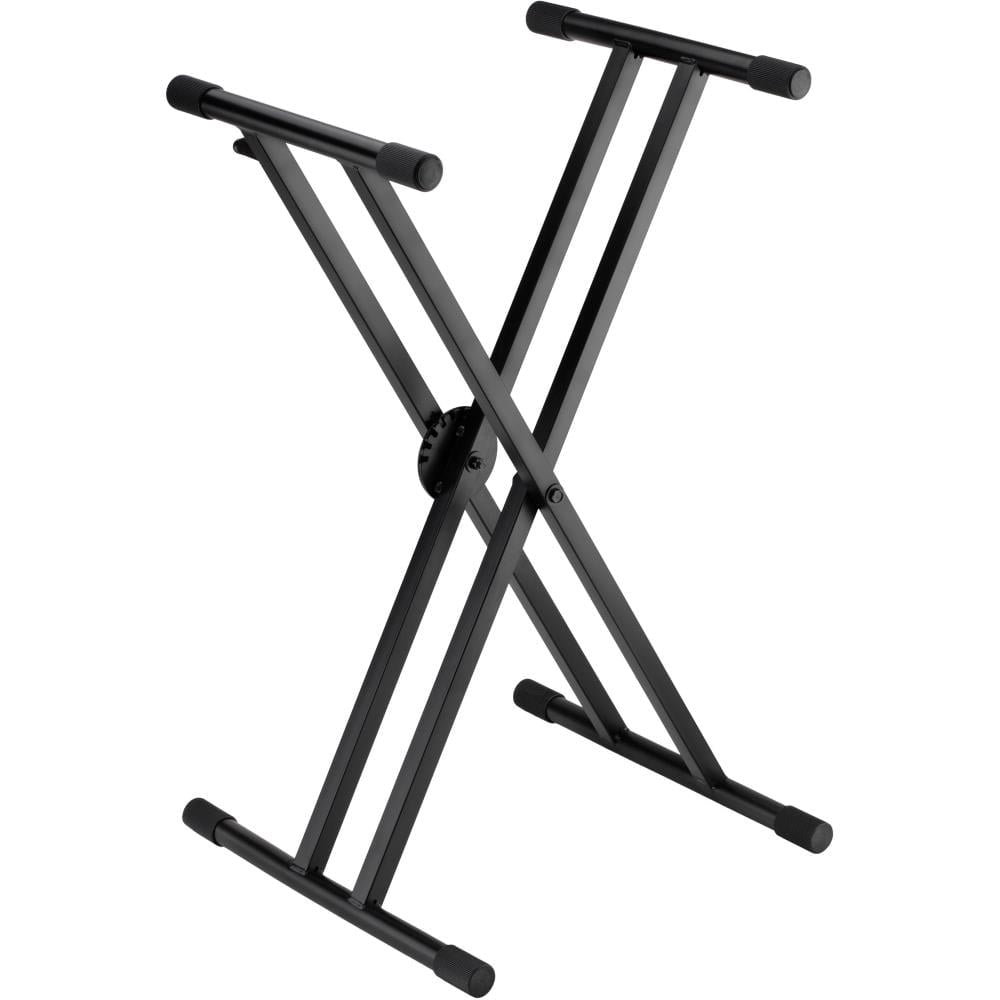 Lectronify Double-X Keyboard Stand with Clutch Lock, Adjustable Height, Heavy-Duty Metal Construction, 200 lb Capacity, Non-Slip Rubber Support, Foldable Design
