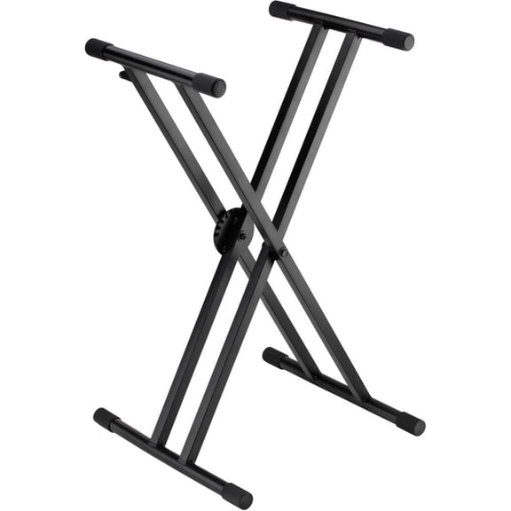 Lectronify Double-X Keyboard Stand with Clutch Lock, Adjustable Height, Heavy-Duty Metal Construction, 200 lb Capacity, Non-Slip Rubber Support, Foldable Design