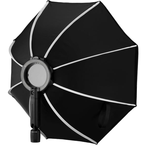 Lectronify FastBox 20" Octagonal Softbox Quick Setup Flash Light Modifier, Silver Interior, 120 Tilt Pistol Grip, 5/8" Stand Mount, Inner Baffle & Front Diffuser