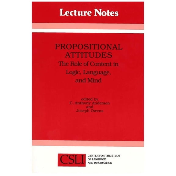 Lecture Notes: Propositional Attitudes : The Role of Content in Logic, Language, and Mind (Series #20) (Paperback)