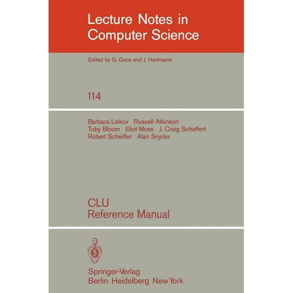 Lecture Notes in Computer Science Clu: Reference Manual, Book 114, (Paperback)