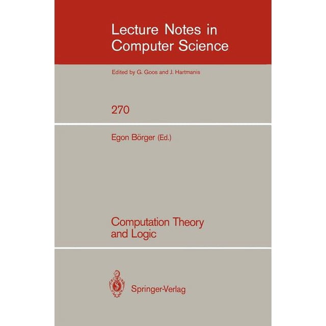 Lecture Notes in Computer Science Computation Theory and Logic, Book ...
