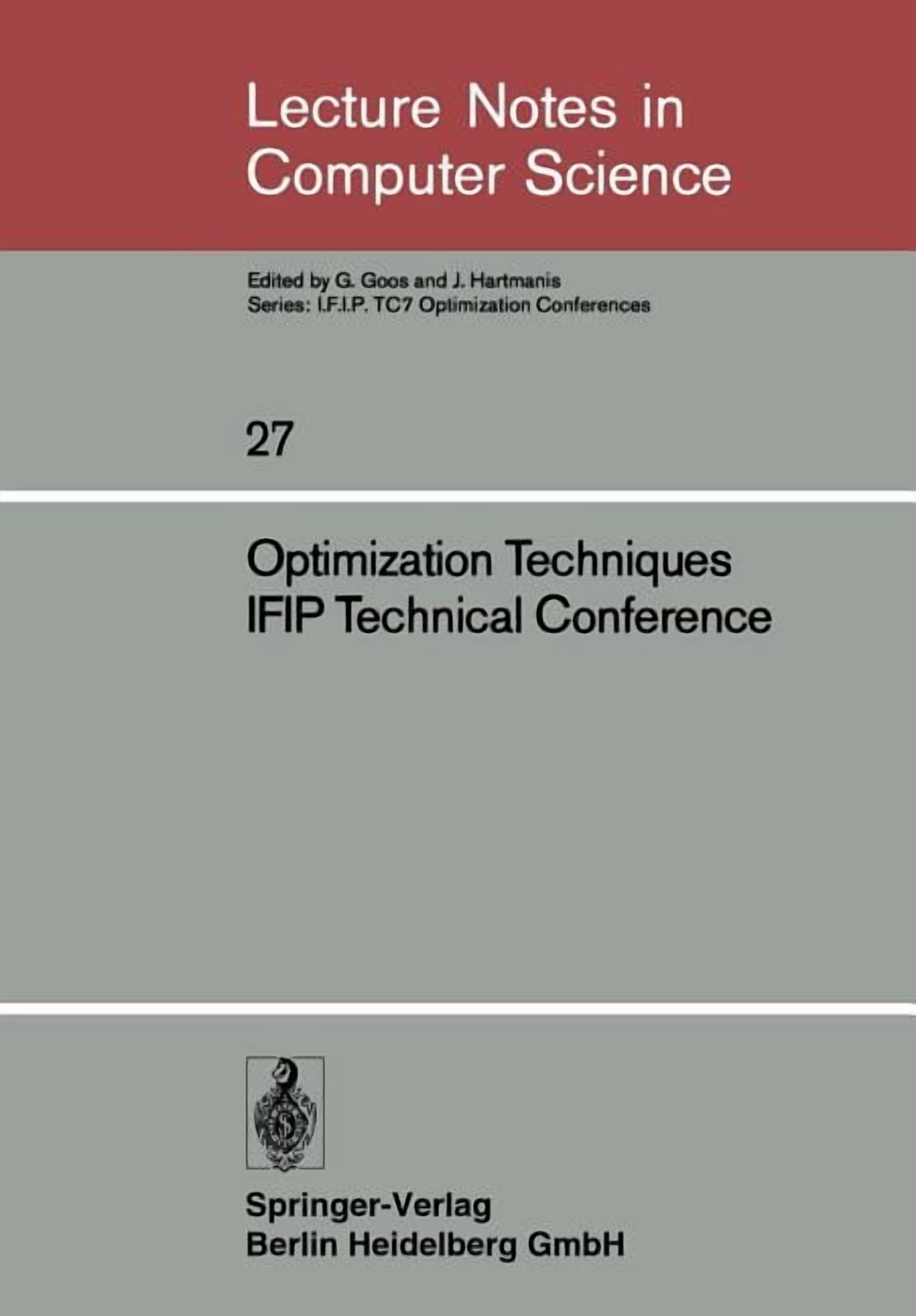 Lecture Notes in Control and Information Optimization Techniques Ifip ...