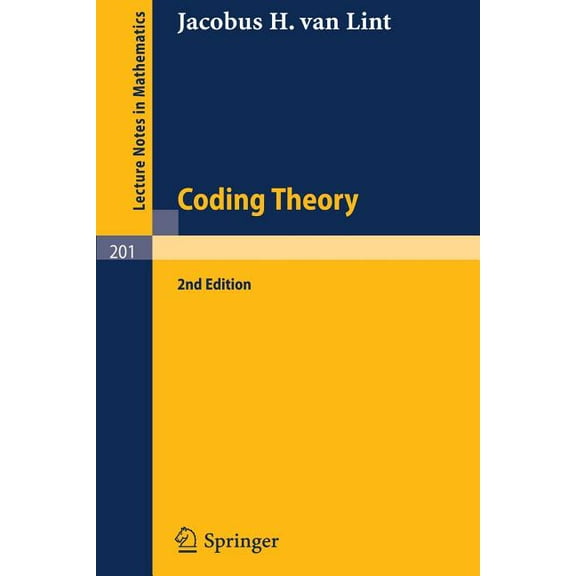 Lecture Notes in Mathematics Coding Theory, Book 201, (Paperback)