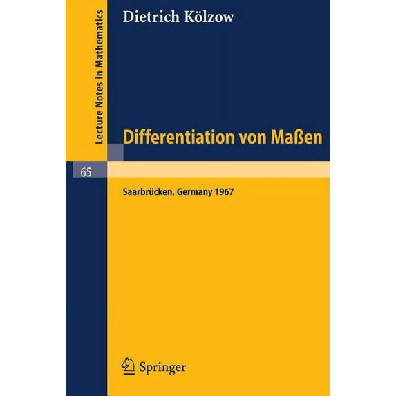Lecture Notes in Mathematics Differentiation Von MaÃen, Book 65, (Paperback)