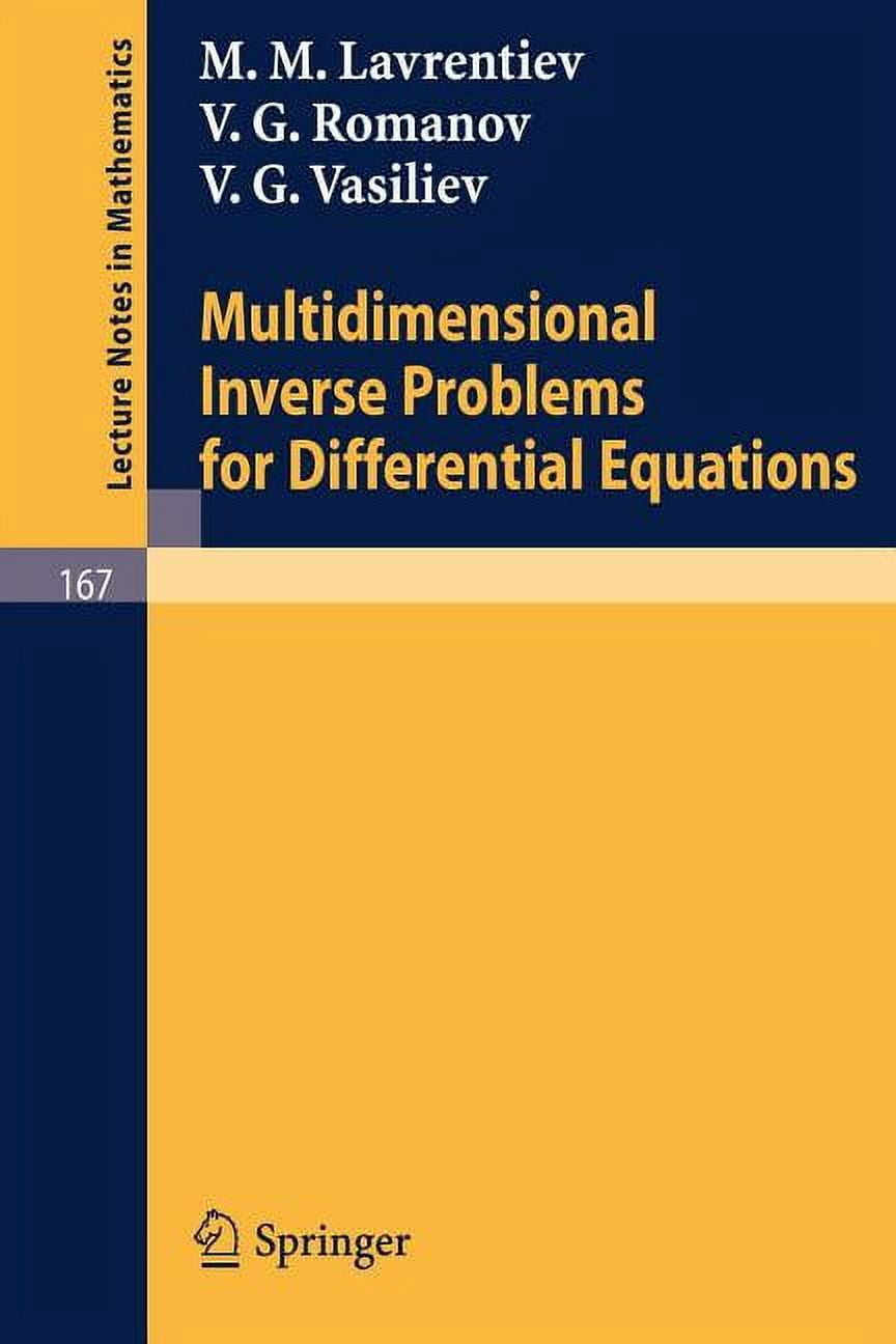 Multidimensional Math Problem Lecture Notes in Mathematics Multidimensional Inverse Problems for ...