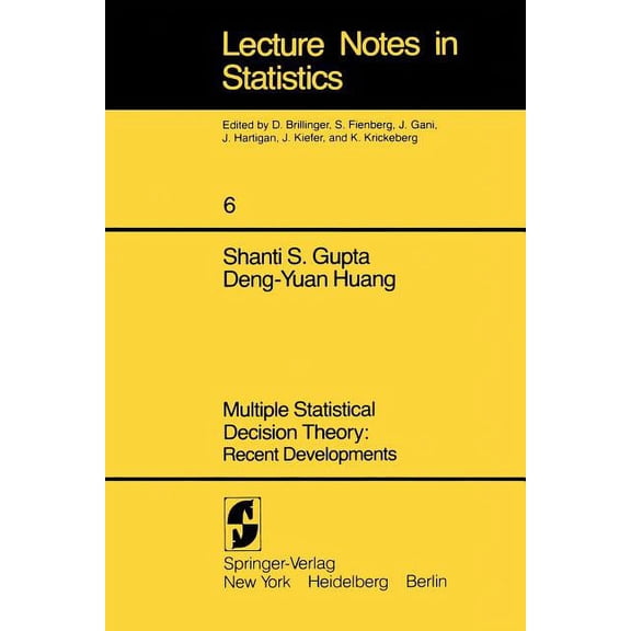 Lecture Notes in Statistics Multiple Statistical Decision Theory: Recent Developments: Recent Developments, Book 6, (Hardcover)