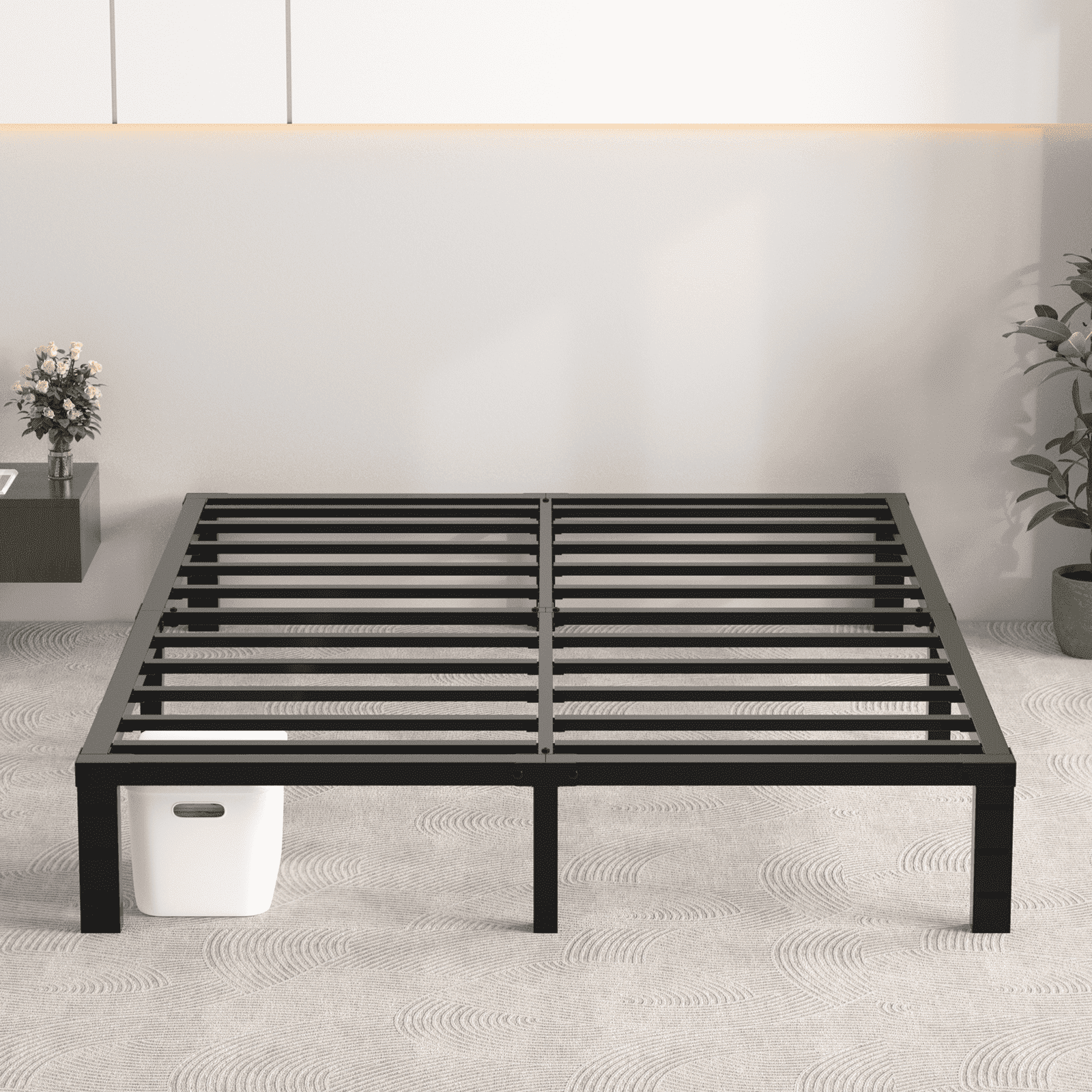 Lecuneey Queen Bed Frame, Queen Size Heavy Duty Metal Platform Bed ...