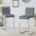 thumbnail image 1 of Lecut Counter Height Bar Stools Set of 2, 25" Modern Leather Upholstered Bar Stools with Back and Metal Frame, Kitchen Island Bar Stools for Dining Room, Pub, Bar, 1 of 7