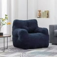 thumbnail image 1 of Lecut Bean Bag Chair Large Bean Bag Chair for Adults with Armrest Comfy Bean Bag Sofa with Foam Filling Fluffy Lazy Chair Soft Teddy Fabric Tufted Bean Bag for Dorm Bedroom Gaming Dark Blue, 1 of 10