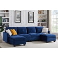 thumbnail image 1 of Lecut Large U Shaped Sectional Sofa Clearance Modern Reversible Sectional Sofa Couch with Ottoman Comfortable Velvet Modular Sectional Sofa with Storage Navy, 1 of 9