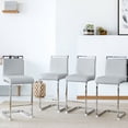 thumbnail image 1 of Lecut Bar Stools Set of 4, 25" Counter Height Bar Stools with Back and Footrest, Modern Leather Counter Stools, Armless Bar Chairs for Kitchen Island, Pub, Bar, 1 of 7