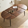 thumbnail image 1 of Lecut Expandable Dining Table, 39.3" Round Table to 70.8" Oval Dining Table, Wooden Farmhouse Kitchen Table with MDF Top, 4-8 Person Dining Table for Home, Office, 1 of 9
